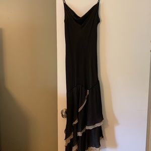 Express Black Silk & Tan Dress